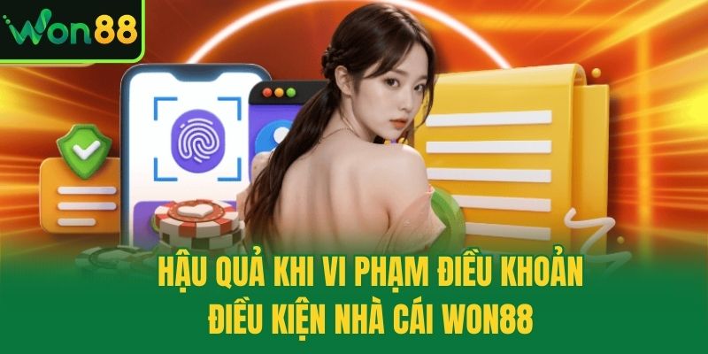 Hậu quả khi vi phạm điều khoản điều kiện nhà cái Won88